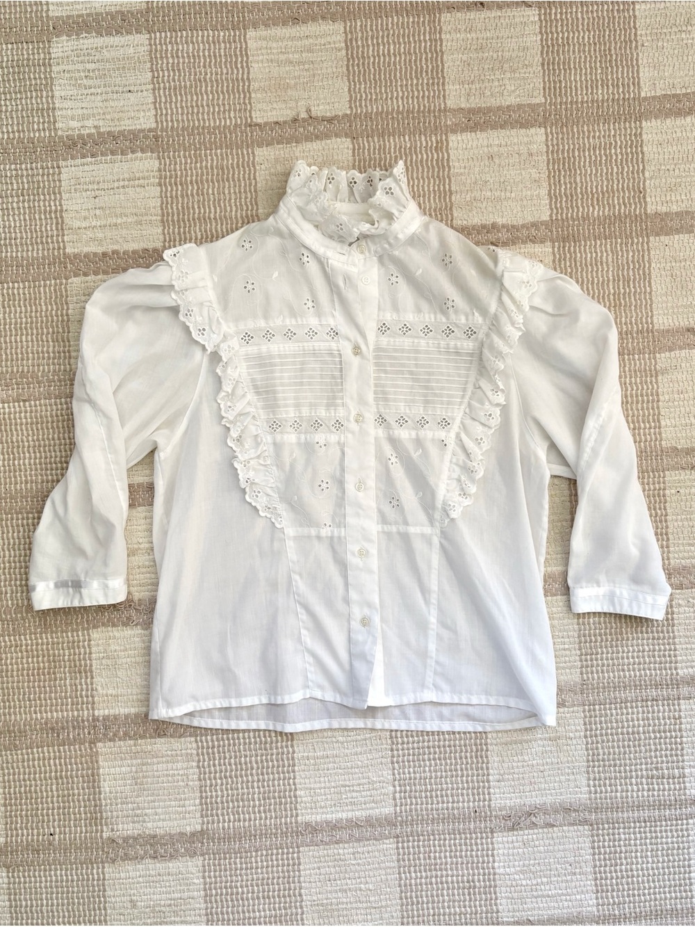 Vintage white eyelet blouse